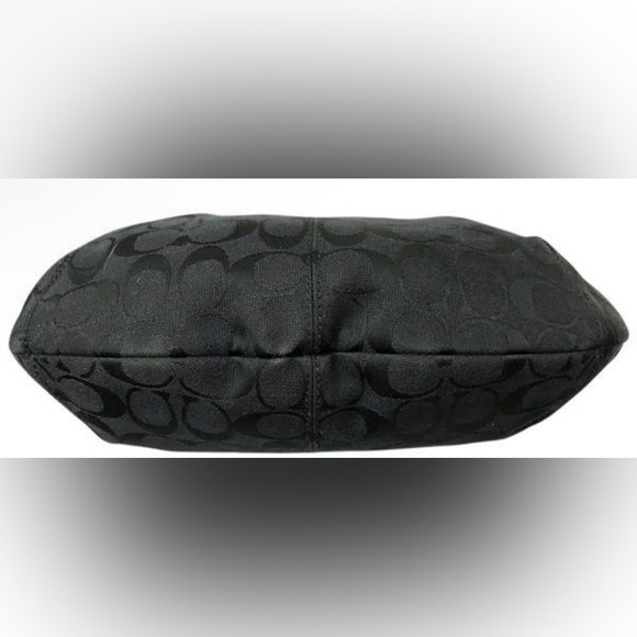 Coach Soho Black Signature Pleated Hobo Shoulder Bag